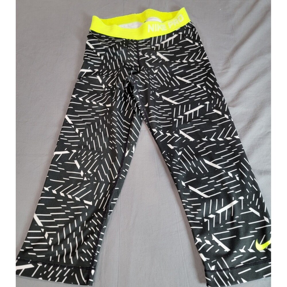 Womens XS Compression Capri Leggings Black White Athletic Activewear gym running
